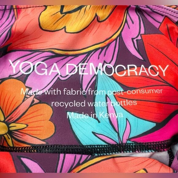 Yoga Democracy Original Bell Bottoms Indie Flow Maroon Orange Floral Size Small - Picture 8 of 10